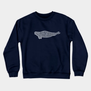 Beluga Whale Ink Art - detailed sea animal design Crewneck Sweatshirt